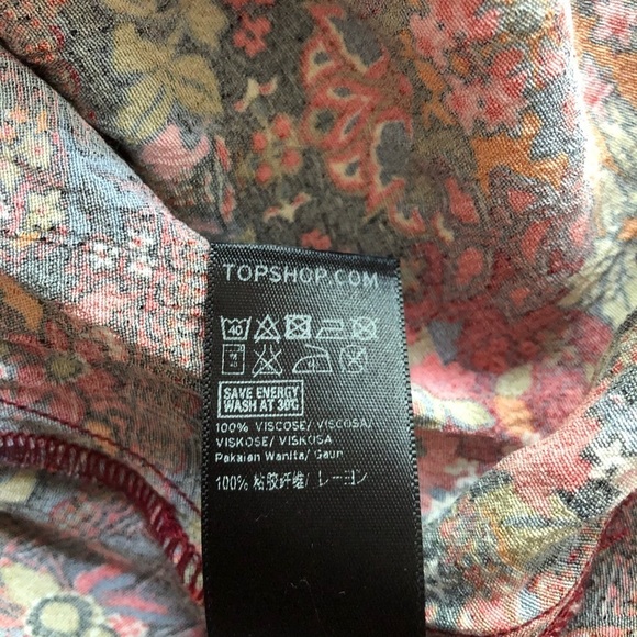 Topshop Maternity & postpartum colourful  boho dress. Size 4. Red orang floral - Picture 10 of 11